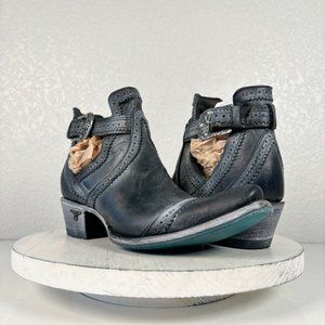 NEW Lane CAHOOTS Womens Western Ankle Boots Sz 7.5 Gray Cowboy Bootie Snip Toe